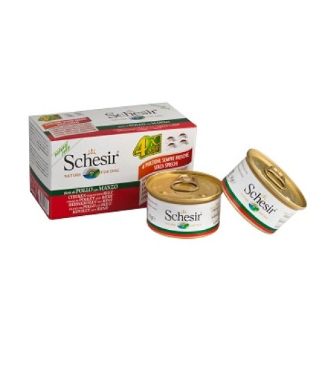 SCHESIR CANE JELLY POLLO MANZO 4x85GR (lattina) MULTIPACK SCHESIR CANE JELLY POLLO MANZO 4x85GR (lattina) MULTIPACK