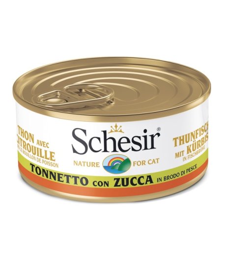 SCHESIR GATTO BRODO DI COTTURA TONNETTO ZUCCA 70GR (lattina)