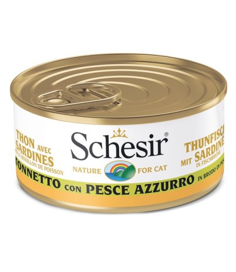 SCHESIR GATTO BRODO DI COTTURA TONNETTO PESCE AZZURRO 70GR (lattina)