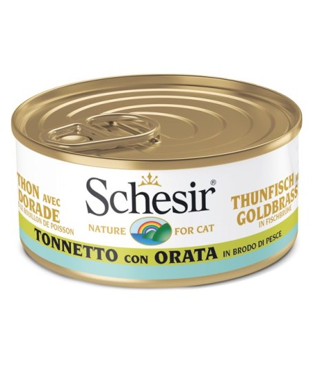 SCHESIR GATTO BRODO DI COTTURA TONNO ORATA 70GR (lattina)