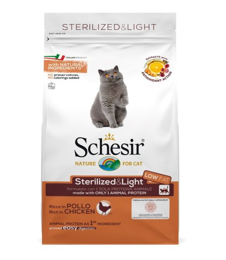 SCHESIR GATTO STERILIZED LIGHT LOW FAT POLLO 400GR SCHESIR GATTO STERILIZED LIGHT LOW FAT POLLO 400GR