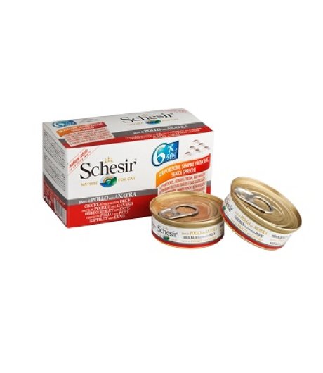 SCHESIR GATTO BRODO DI COTTURA POLLO ANATRA 6x50GR (lattina) MULTIPACK