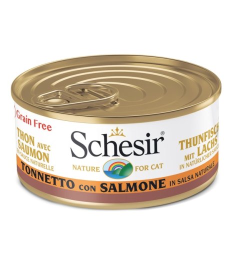 SCHESIR GATTO SALSA NATURALE GRAIN FREE TONNETTO SALMONE 70GR (lattina)