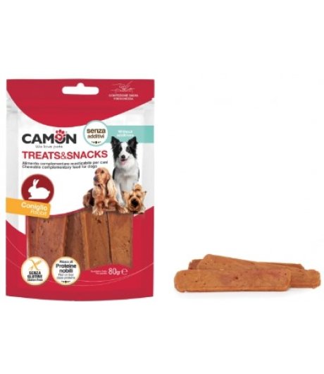 CAMON CANE SNACK TREATS STRIPS CONIGLIO 80GR CAMON CANE SNACK TREATS STRIPS CONIGLIO 80GR