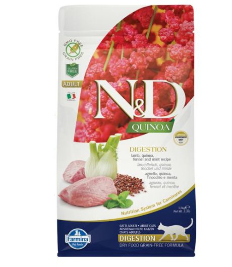 FARMINA N&D QUINOA GATTO DIGESTION ADULT AGNELLO 1,5KG