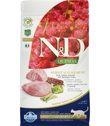 FARMINA N&D QUINOA GATTO WEIGHT MANAGEMENT ADULT AGNELLO 1,5KG