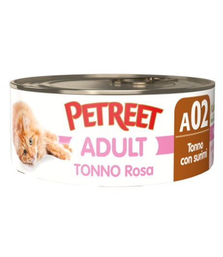 PETREET GATTO ADULT A02 TONNO ROSA SURIMI ARAGOSTA 70GR (lattina)