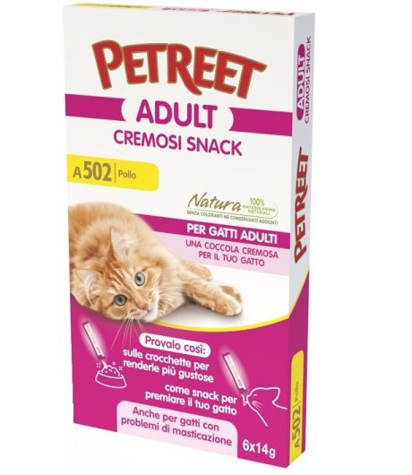 PETREET GATTO ADULT A502 CREMOSI SNACK POLLO 14GR