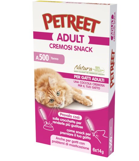 PETREET GATTO ADULT A500 CREMOSI SNACK TONNO 14GR