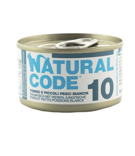 NATURAL CODE GATTO 10 TONNO PICCOLI PESCI BIANCHI 85GR (lattina)