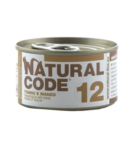 NATURAL CODE GATTO 12 TONNO MANZO 85GR (lattina)