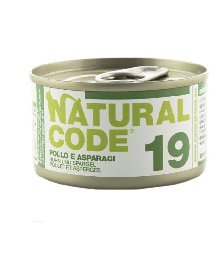 NATURAL CODE GATTO 19 POLLO ASPARAGI RISO 85GR (lattina)