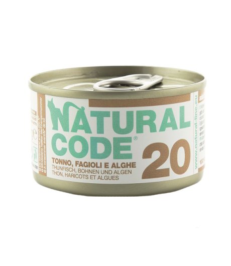 NATURAL CODE GATTO 20 TONNO FAGIOLI ALGHE RISO 85GR (lattina)