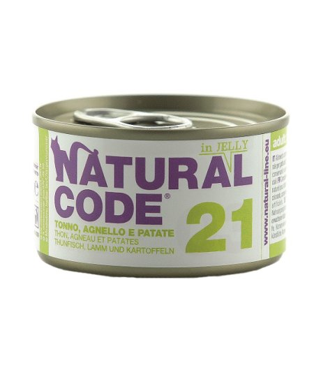 NATURAL CODE GATTO 21 JELLY TONNO AGNELLO PATATE 85GR (lattina)