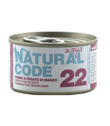 NATURAL CODE GATTO 22 JELLY TONNO FEGATO MANZO 85GR (lattina)