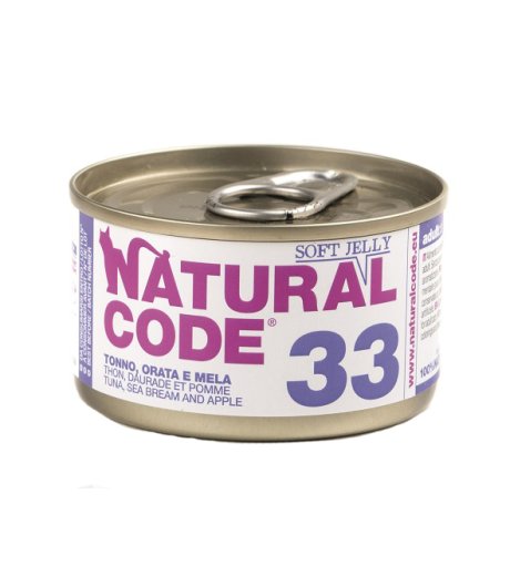 NATURAL CODE GATTO 33 JELLY TONNO ORATA MELA 85GR (lattina)