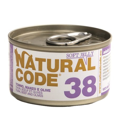 NATURAL CODE GATTO 38 TONNO MANZO OLIVE 85GR (lattina)