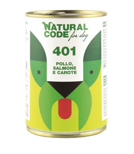 NATURAL CODE CANE 401 POLLO SALMONE CAROTE 400GR (lattina)