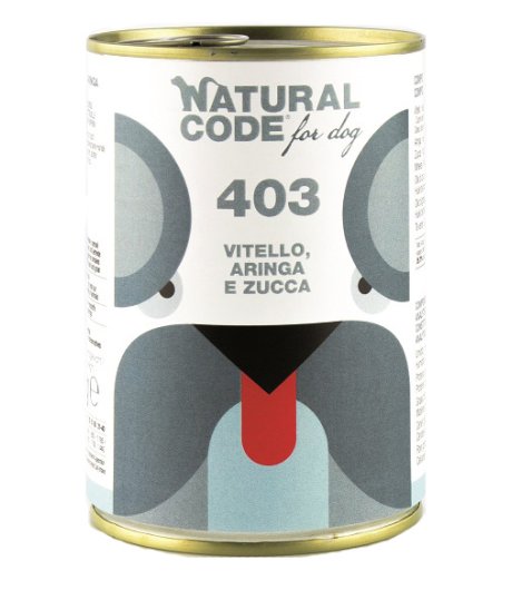 NATURAL CODE CANE 403 VITELLO ARINGA ZUCCA 400GR (lattina)