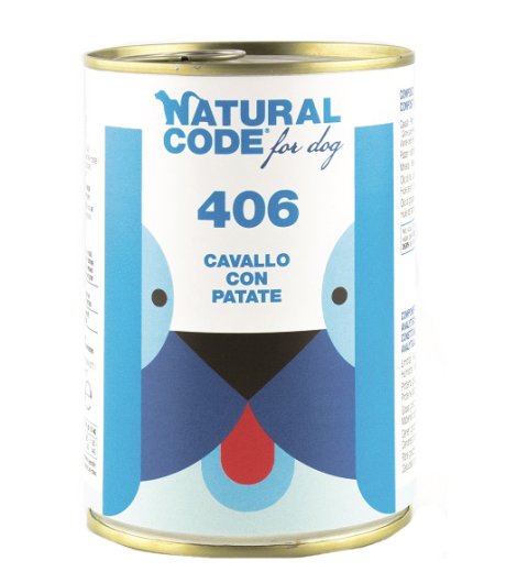 NATURAL CODE CANE 406 CAVALLO PATATE 400GR (lattina)