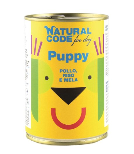 NATURAL CODE CANE PUPPY 01 POLLO RISO MELA 400GR (lattina)