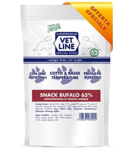 OLISTIKA VET LINE CANE SNACK MONOPROTEICO BUFALO 65% 80GR