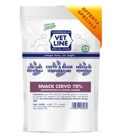OLISTIKA VET LINE CANE SNACK MONOPROTEICO CERVO 70% 80GR