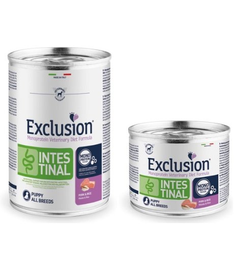 EXCLUSION CANE DIET INTESTINAL ALL BREEDS PUPPY MAIALE RISO 400GR (lattina)