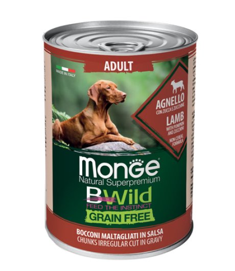 MONGE CANE BWILD GRAIN FREE GRAVY (IN SALSA) ADULT AGNELLO 400GR (lattina)