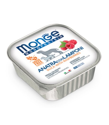 MONGE CANE FRUIT MONOPROTEICO ANATRA LAMPONE 150GR (vaschetta)