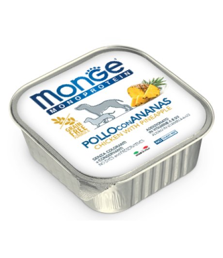 MONGE CANE FRUIT MONOPROTEICO POLLO ANANAS 150GR (vaschetta)