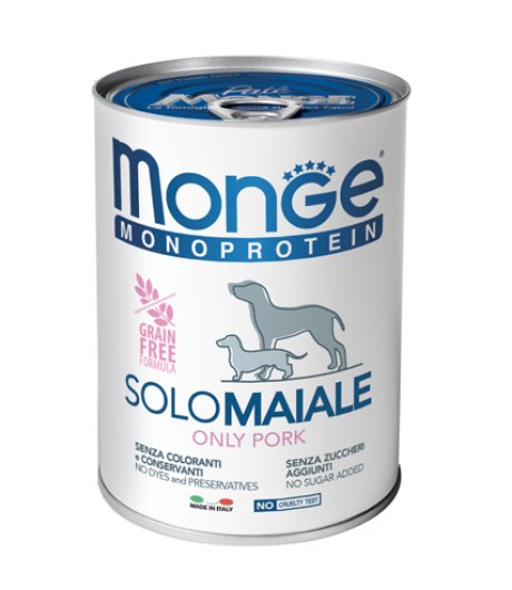 MONGE CANE MONOPROTEICO SOLO MAIALE 400GR (lattina)