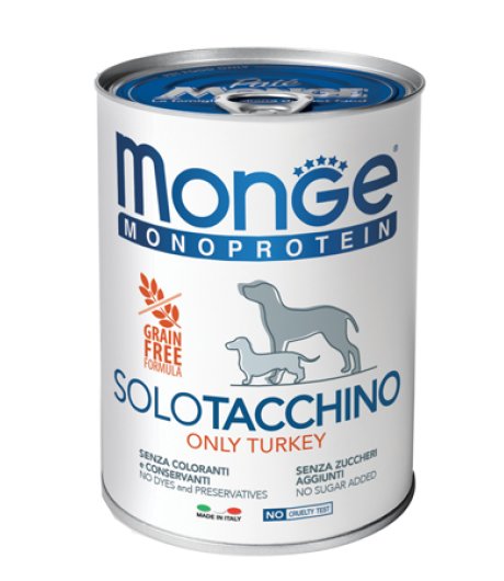 MONGE CANE MONOPROTEICO SOLO TACCHINO 400GR (lattina)