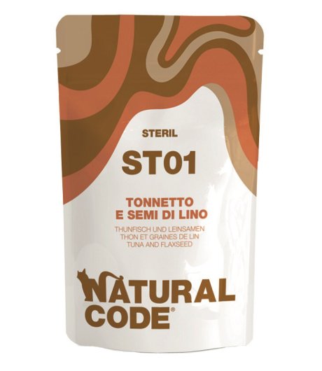 NATURAL CODE GATTO ST01 STERIL TONNETTO SEMI DI LINO 70GR (bustina)
