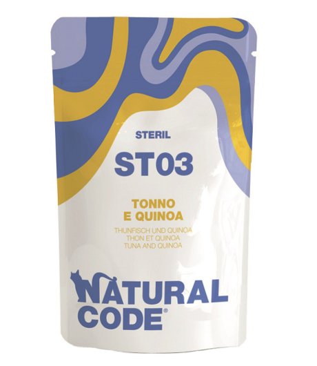 NATURAL CODE GATTO ST03 STERIL TONNO QUINOA 70GR (bustina)