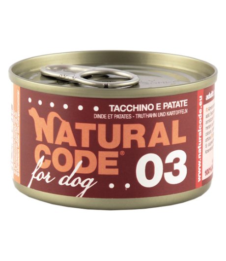 NATURAL CODE CANE 03 TACCHINO PATATE 90GR (lattina)
