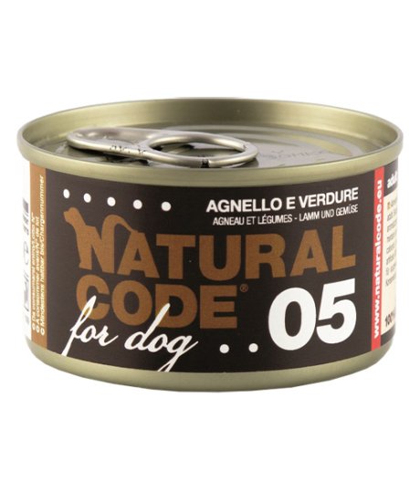 NATURAL CODE CANE 05 AGNELLO VERDURE 90GR (lattina)