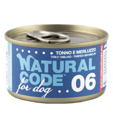 NATURAL CODE CANE 06 TONNO MERLUZZO 90GR (lattina)