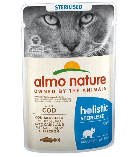 ALMO NATURE GATTO STERILISED ADULT MERLUZZO 70GR ALMO NATURE GATTO STERILISED ADULT MERLUZZO 70GR