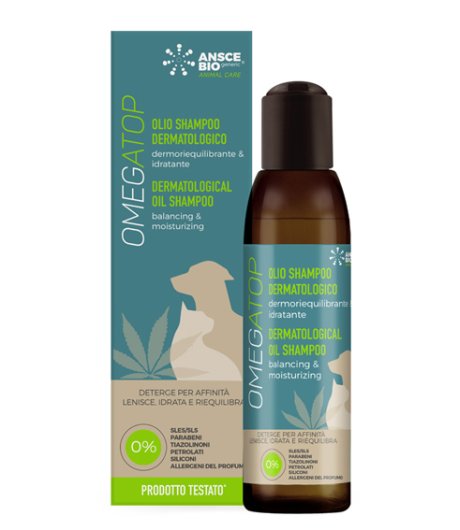 OMEGATOP OLIO SHAMPOO CANE/GATTO DERMATOLOGICO FLACONE 200ML - ANSCE BIO GENERIC
