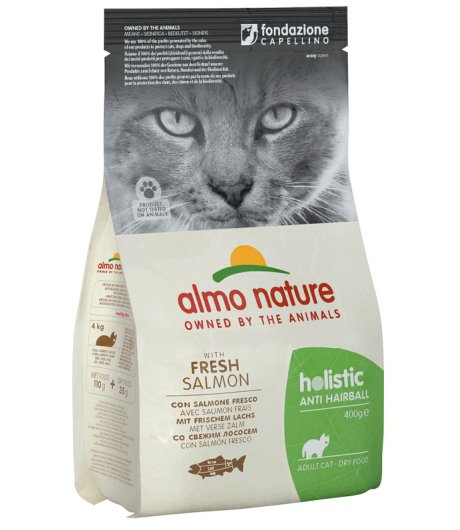 ALMO NATURE GATTO HOLISTIC ANTI HAIRBALL ADULT SALMONE 400GR