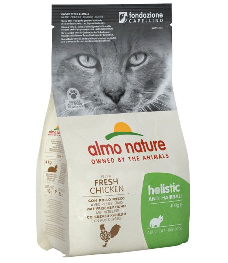 ALMO NATURE GATTO HOLISTIC ANTI HAIRBALL ADULT POLLO 400GR