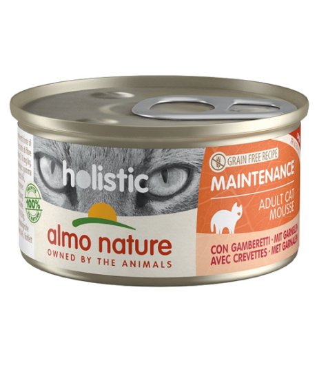 ALMO NATURE GATTO HOLISTIC GRAIN FREE MAINTENANCE MOUSSE ADULT GAMBERETTI 85GR (lattina)