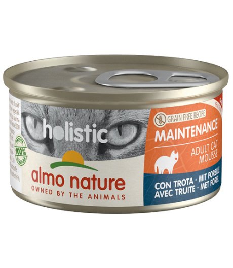 ALMO NATURE GATTO HOLISTIC GRAIN FREE MAINTENANCE MOUSSE ADULT TROTA 85GR (lattina)