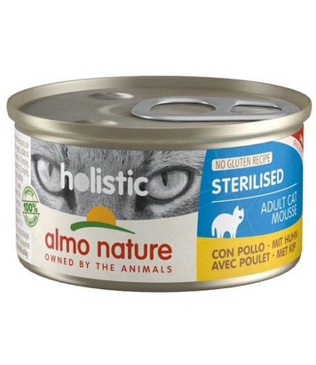 ALMO NATURE GATTO HOLISTIC STERILISED MOUSSE ADULT POLLO 85GR (lattina) ALMO NATURE GATTO HOLISTIC STERILISED MOUSSE ADULT POLLO 85GR (lattina)