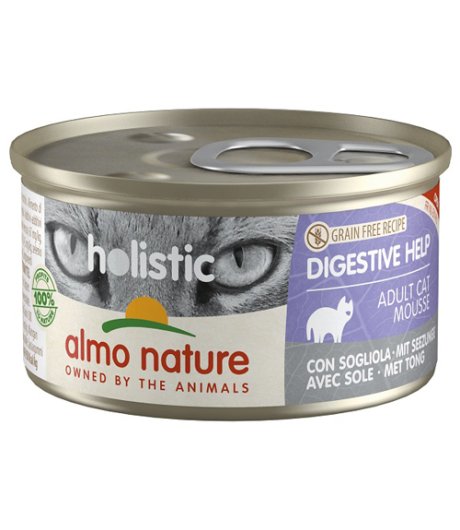 ALMO NATURE GATTO HOLISTIC GRAIN FREE DIGESTIVE MOUSSE ADULT SOGLIOLA 85GR (lattina)
