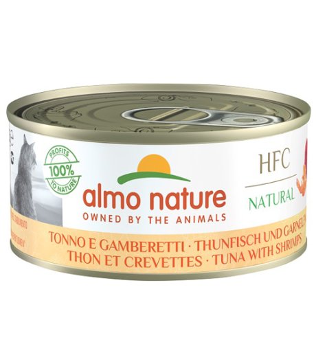 ALMO NATURE GATTO HFC NATURAL TONNO GAMBERETTI 150GR (lattina)