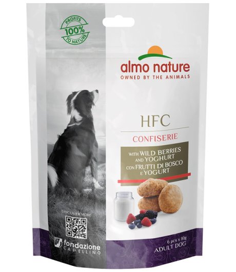 ALMO NATURE CANE SNACK HFC CONFISERIE ADULT FRUTTI DI BOSCO YOGURT 60GR