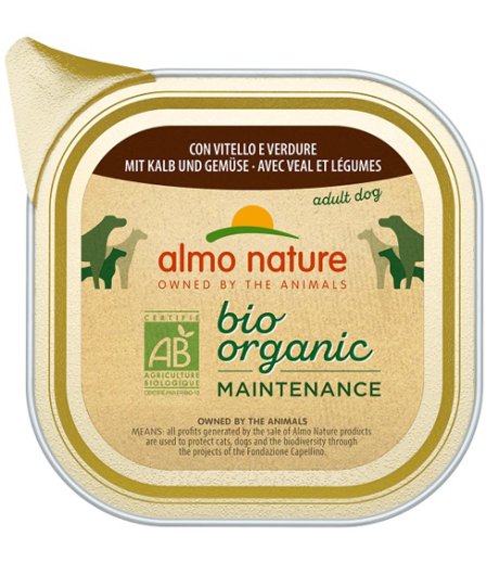 ALMO NATURE CANE BIO ORGANIC MAINTENANCE ADULT VITELLO VERDURE 100GR (vaschetta)