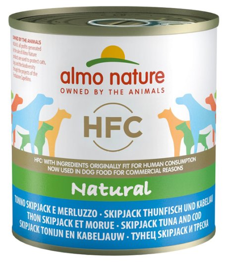 ALMO NATURE CANE HFC NATURAL TONNO SKIPJACK MERLUZZO 280GR (lattina)